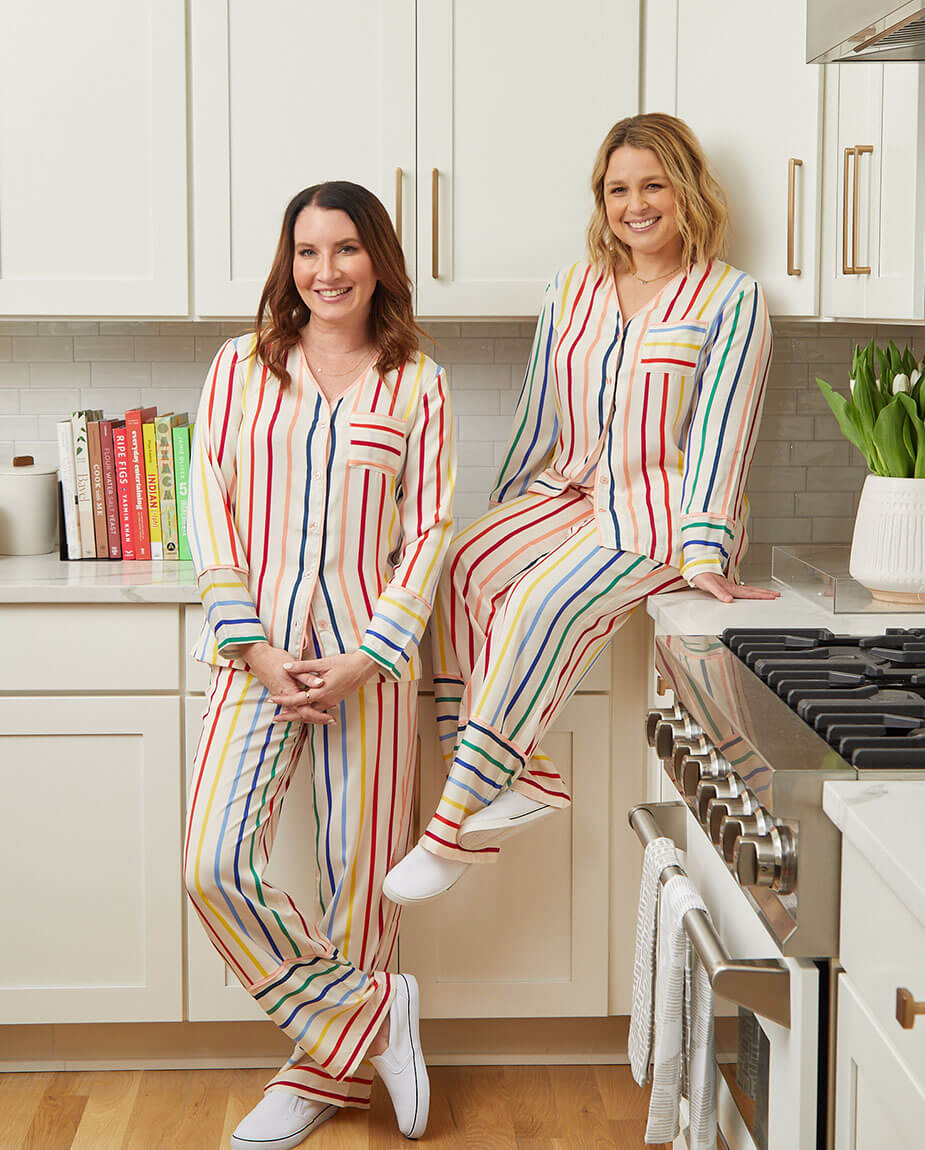 The Cloud 9 Silky PJ Set - Rainbow Stripe
