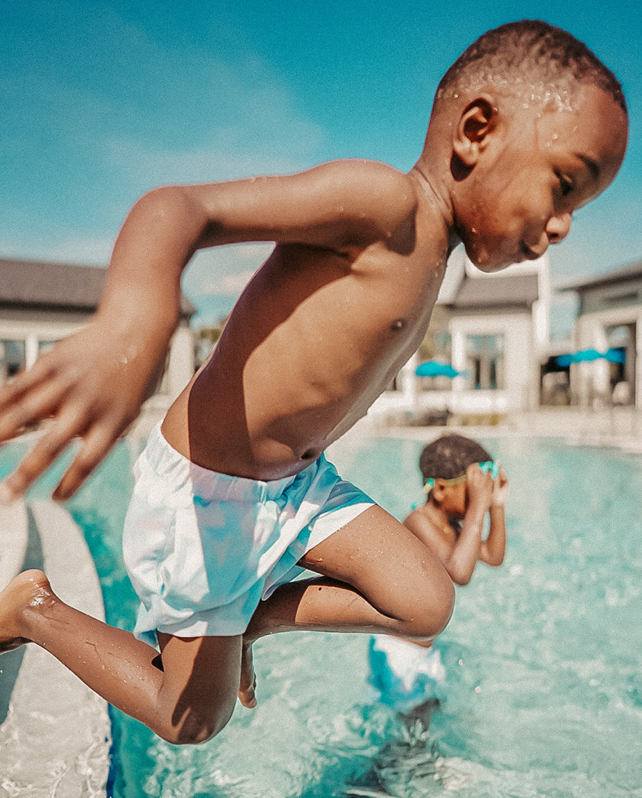 The Boy’s Swim Short - Cotton Candy Sky