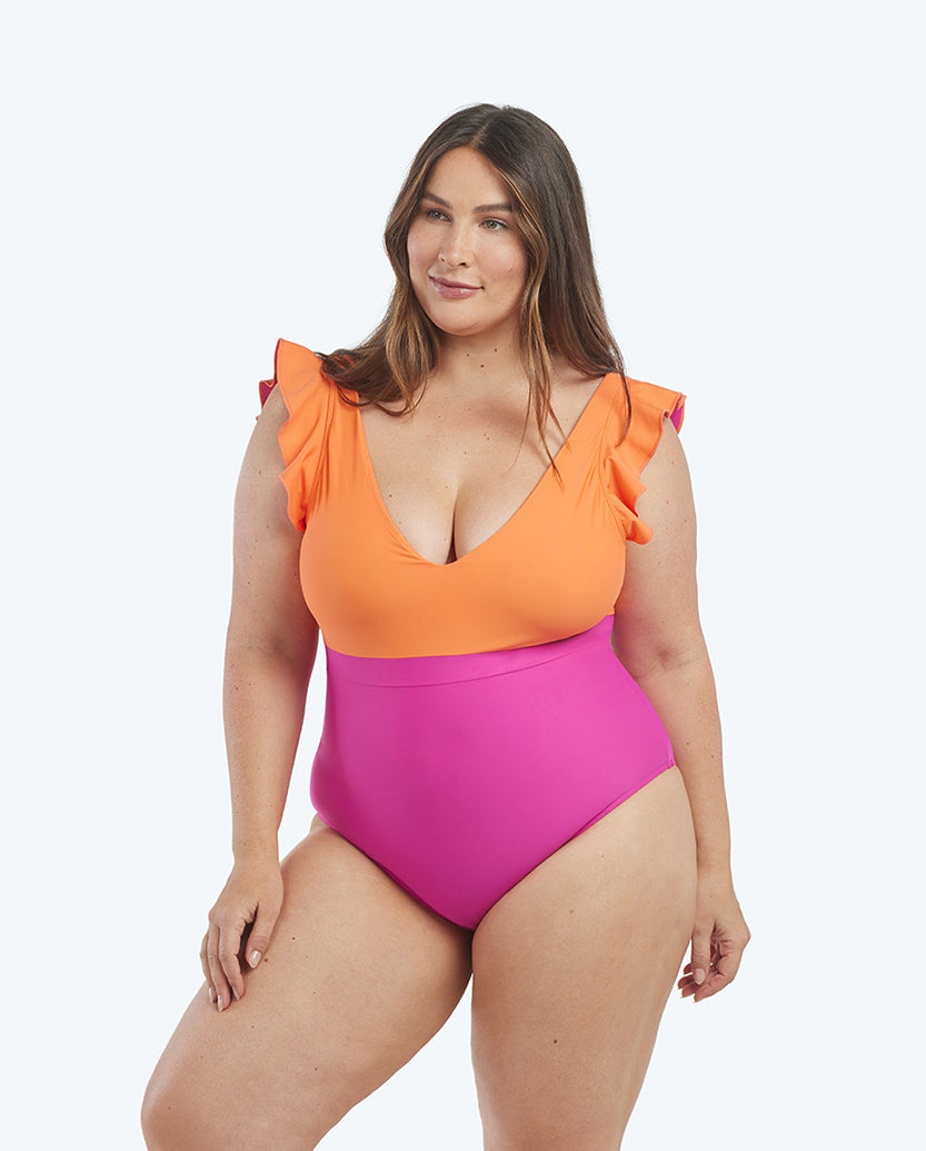 The Ruffle Backflip - Hibiscus & Tangerine