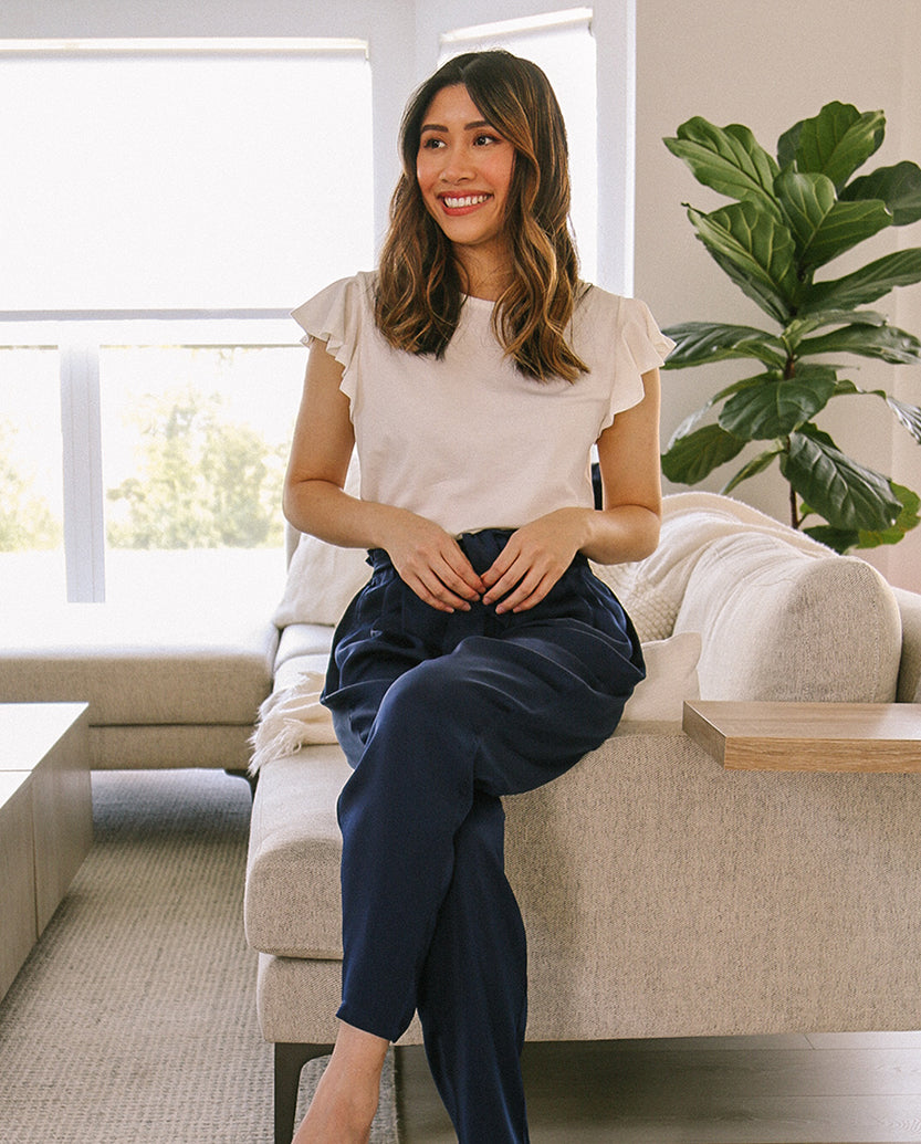 The Luxe Pima Flutter-Sleeve Tee - Main