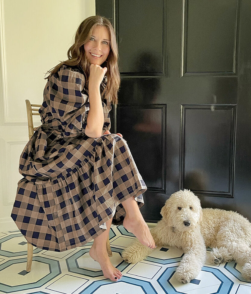 The Tiered Midi Dress - Buffalo Check in Midnight & Toffee