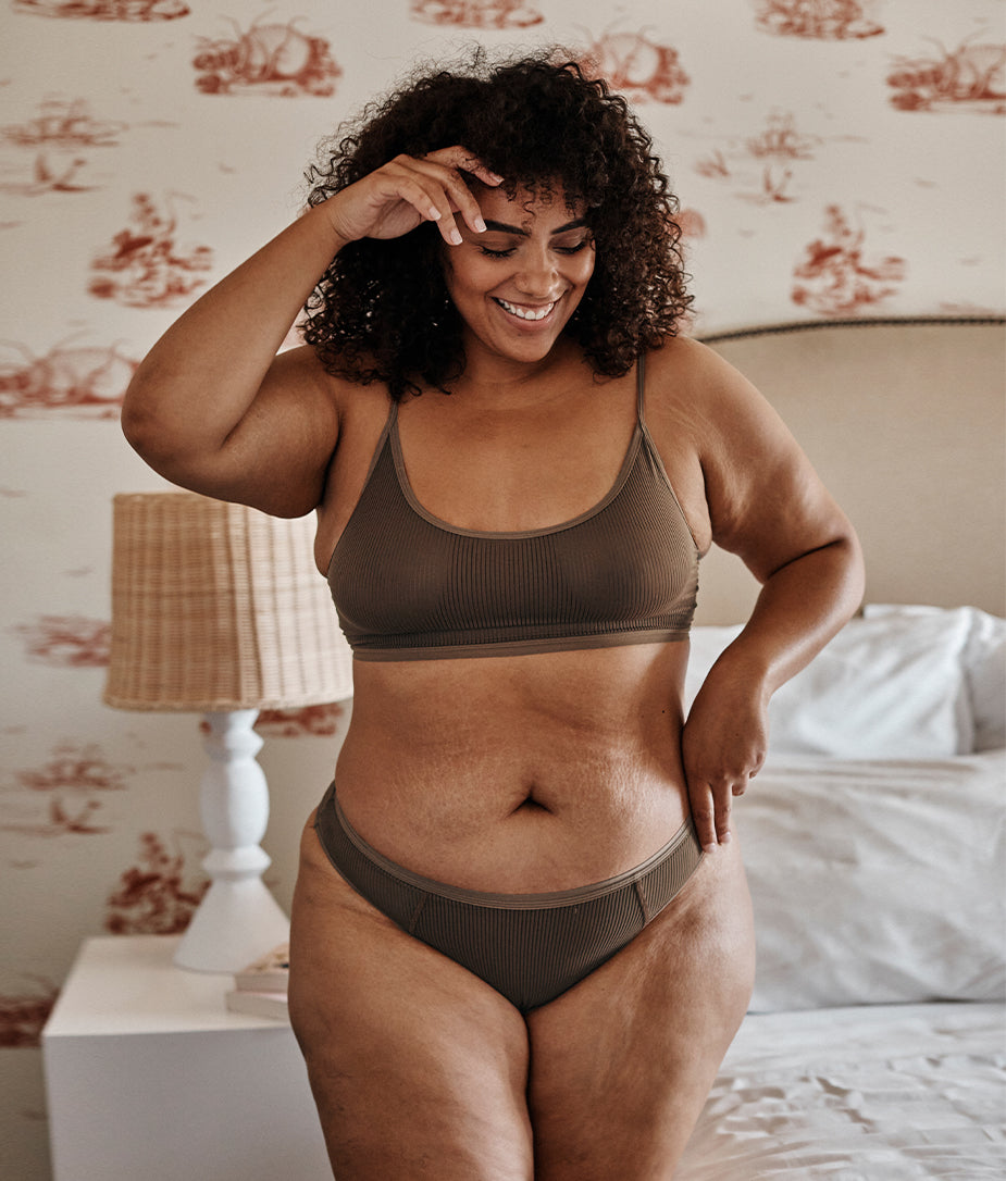 The Feel Free High Rise Brief Underwear - Clay