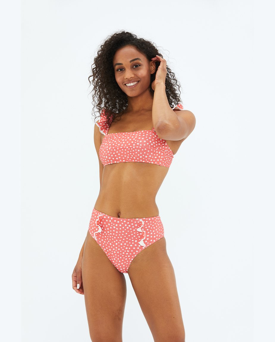 The Ruffle High Leg High Rise Bikini Bottom - Main