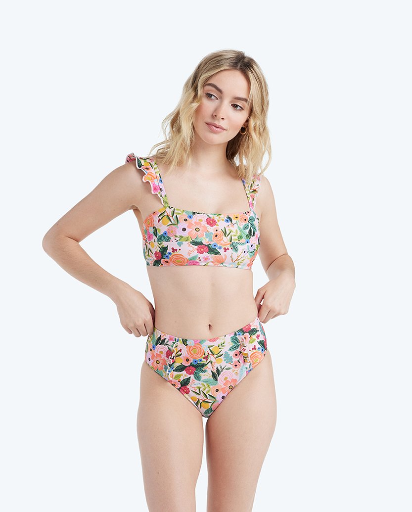 The Ruffle High Leg High Rise Bikini Bottom - Main