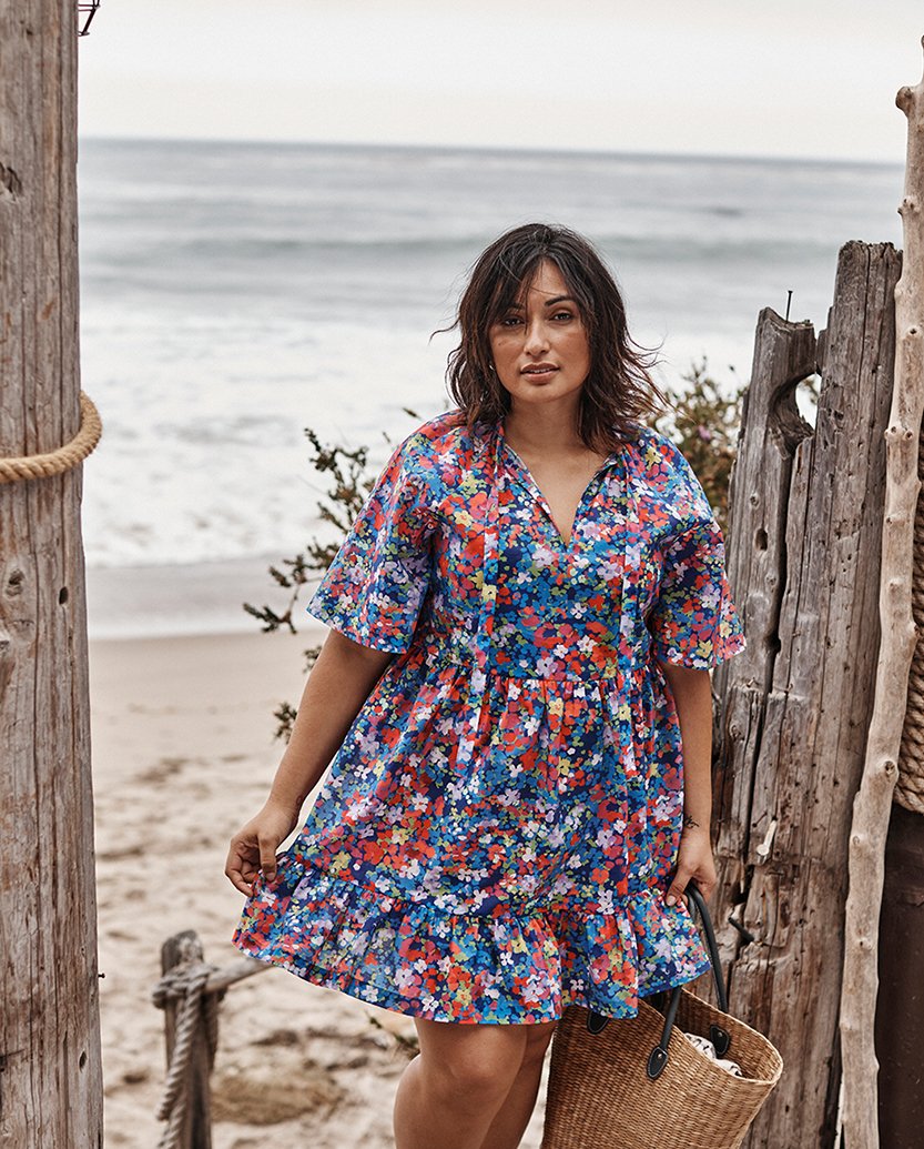 The Tie Neck Tiered Dress - Main