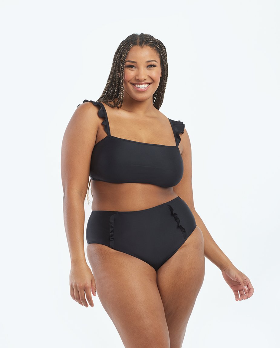 The Ruffle High Leg High Rise Bikini Bottom - Main