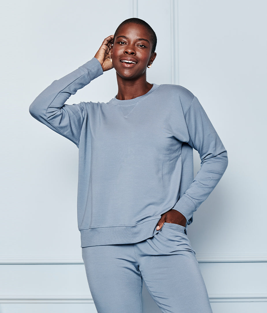 The Softest French Terry Relaxed Crew - Slate