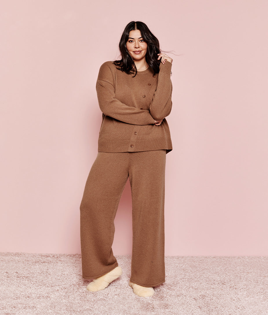 The Luxe Cashmere Blend Sweater Pant - Praline