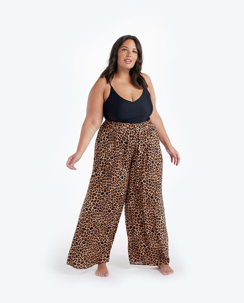 The Palazzo Pant With Ties - Leopard