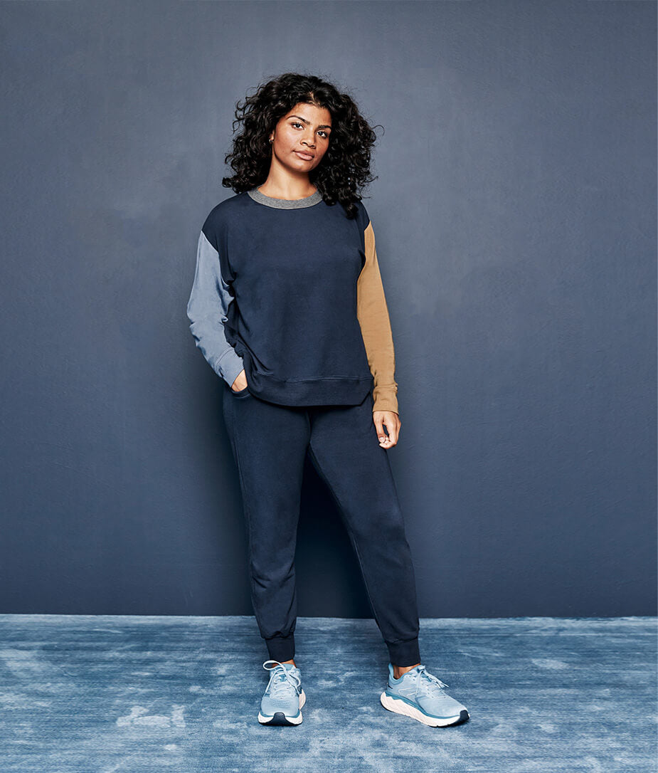 The Softest French Terry Relaxed Colorblock Crew - Main