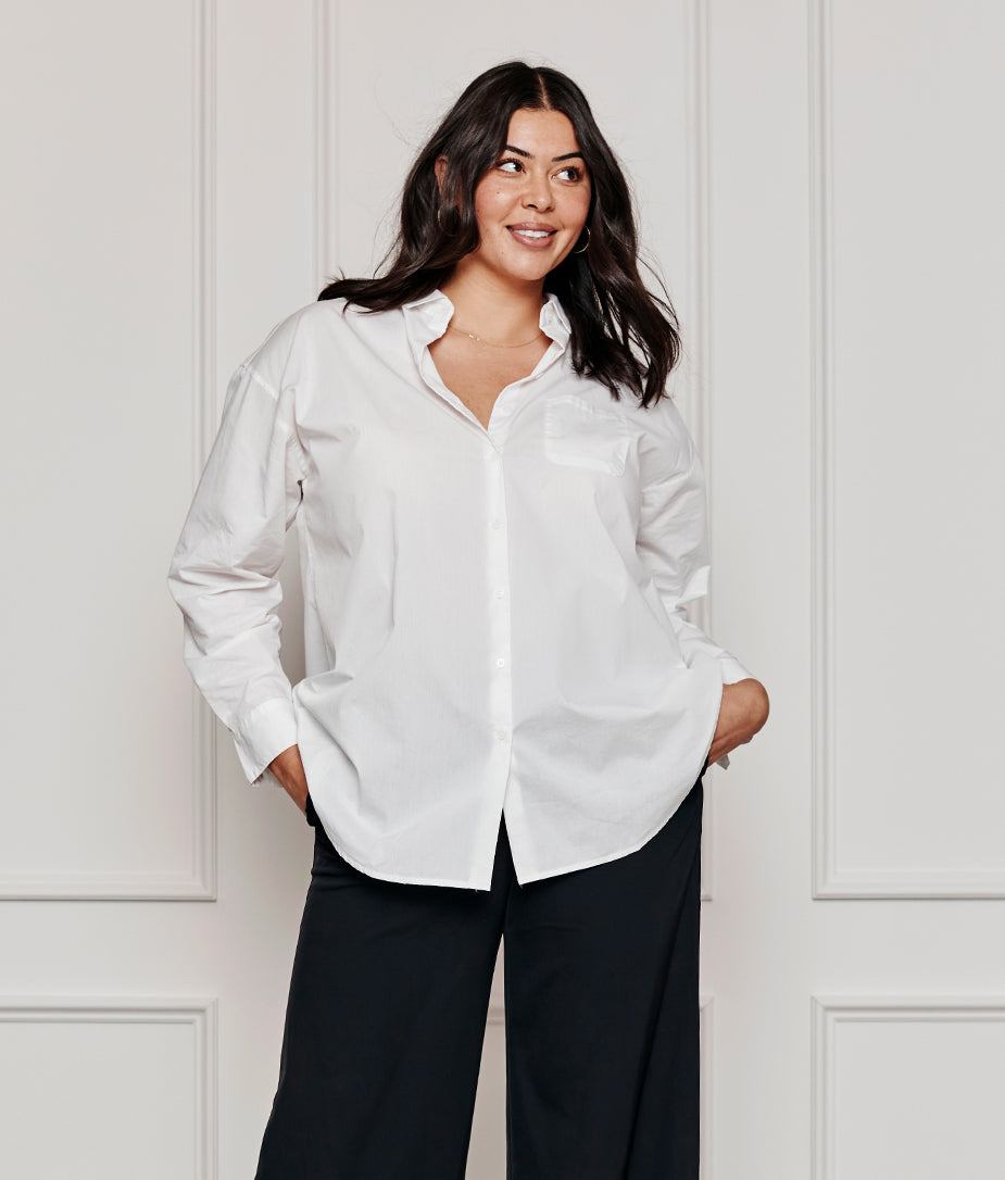 The Perfect Boyfriend Shirt - White Sand