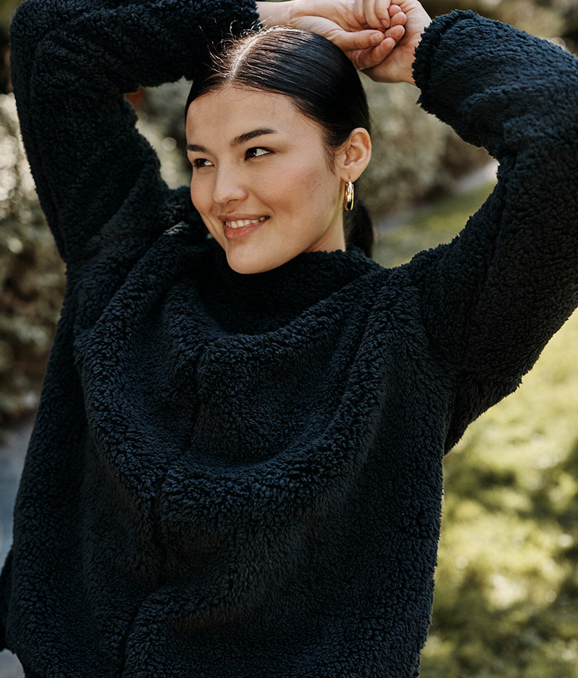 The Cozy High Pile Eco Fleece Pullover - Sea Urchin