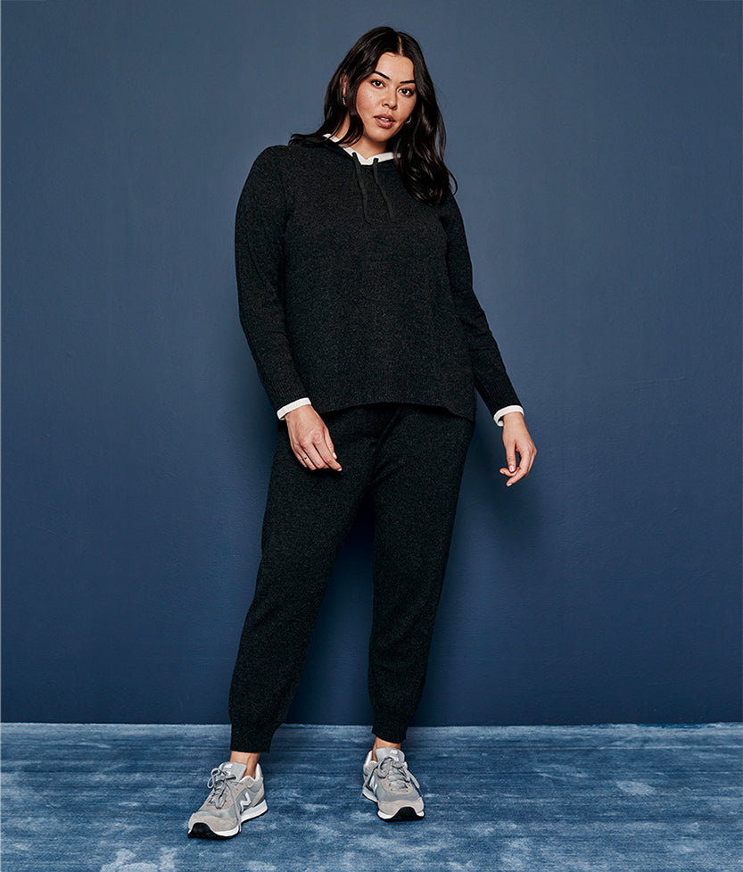 The Coziest Cashmere Blend Jogger - Charcoal