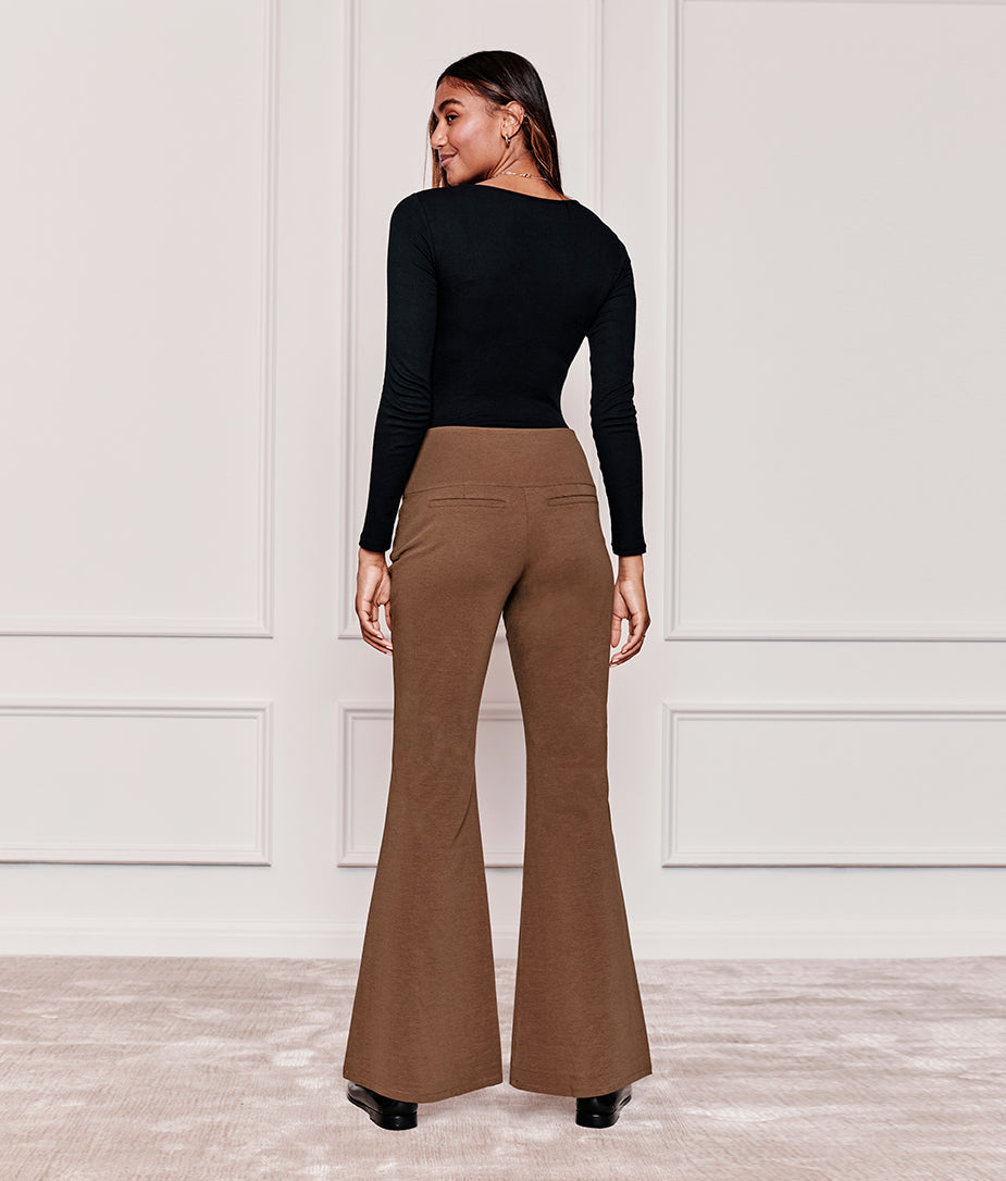 The Everyday High-Waist Flare Pant - Chocolate