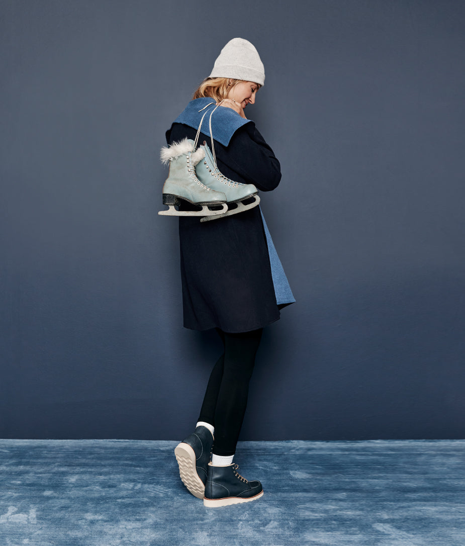 The Warmest Eco Wool Wrap Coat - Midnight & Slate