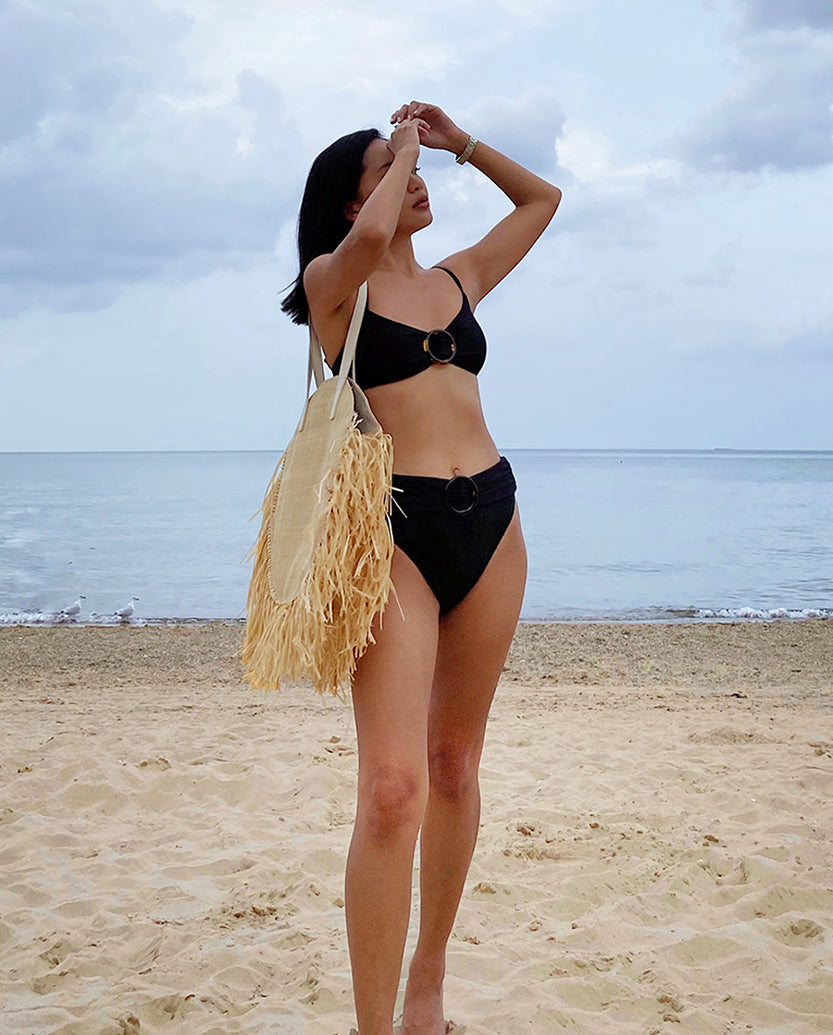 The Ribbed High Leg Mid Rise Bottom - Main