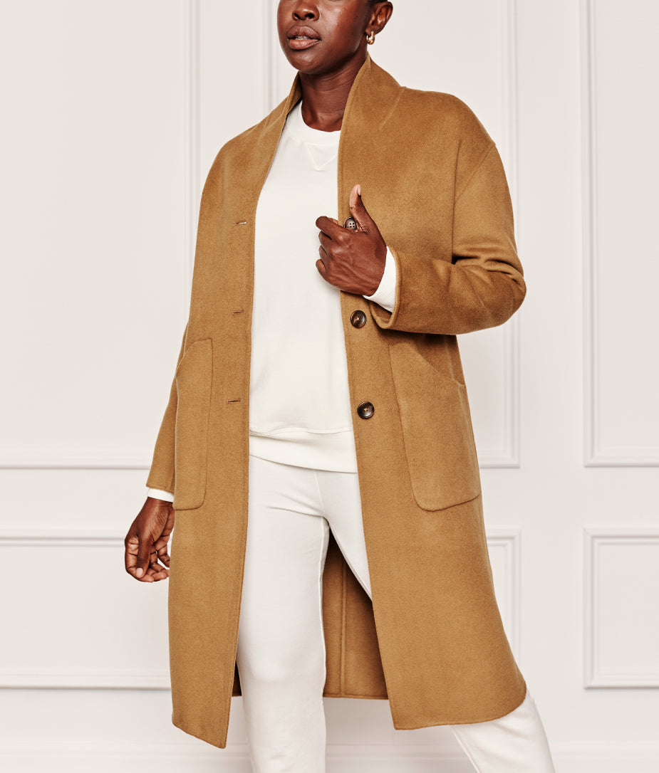 The Warmest Eco Wool Cocoon Coat - Camel