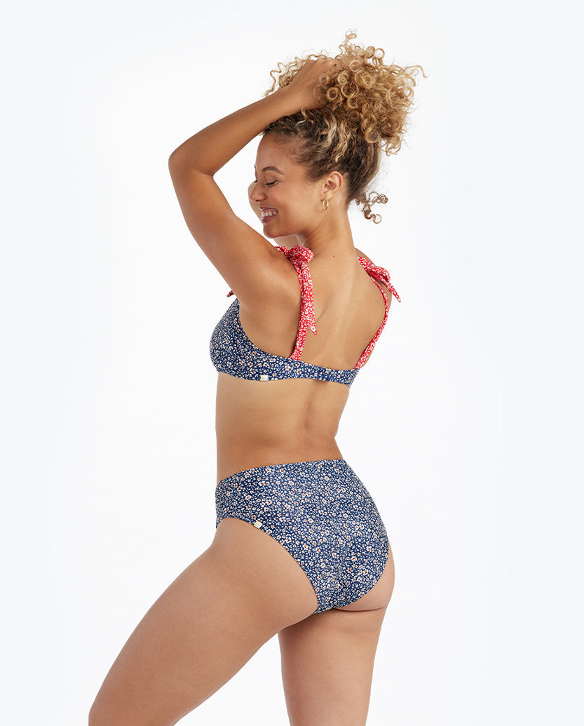 The Tie Marina Bikini Top - In Bloom in Deep Sea & Lava