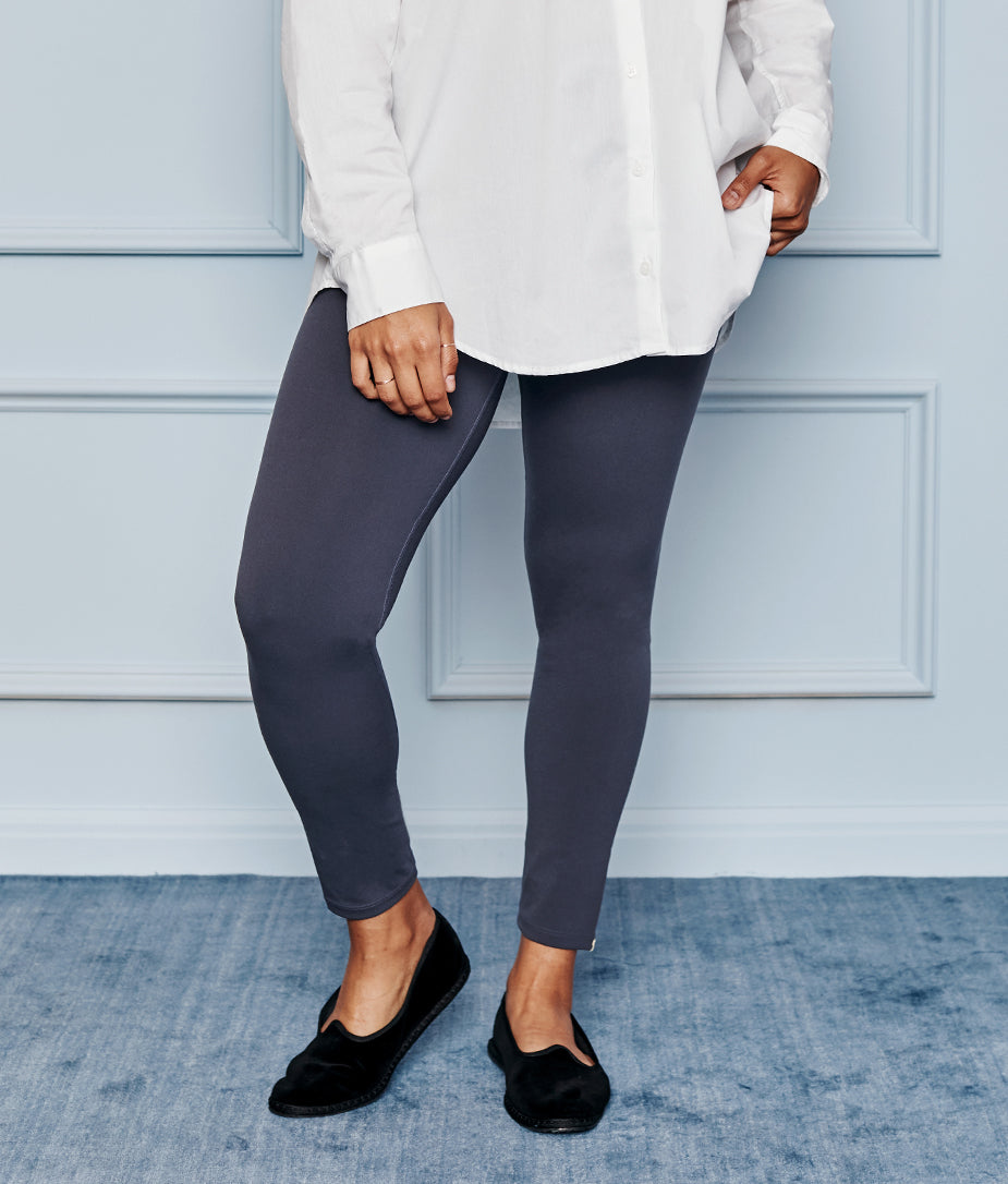 The Brushed High Rise Full Length Leggings - Midnight