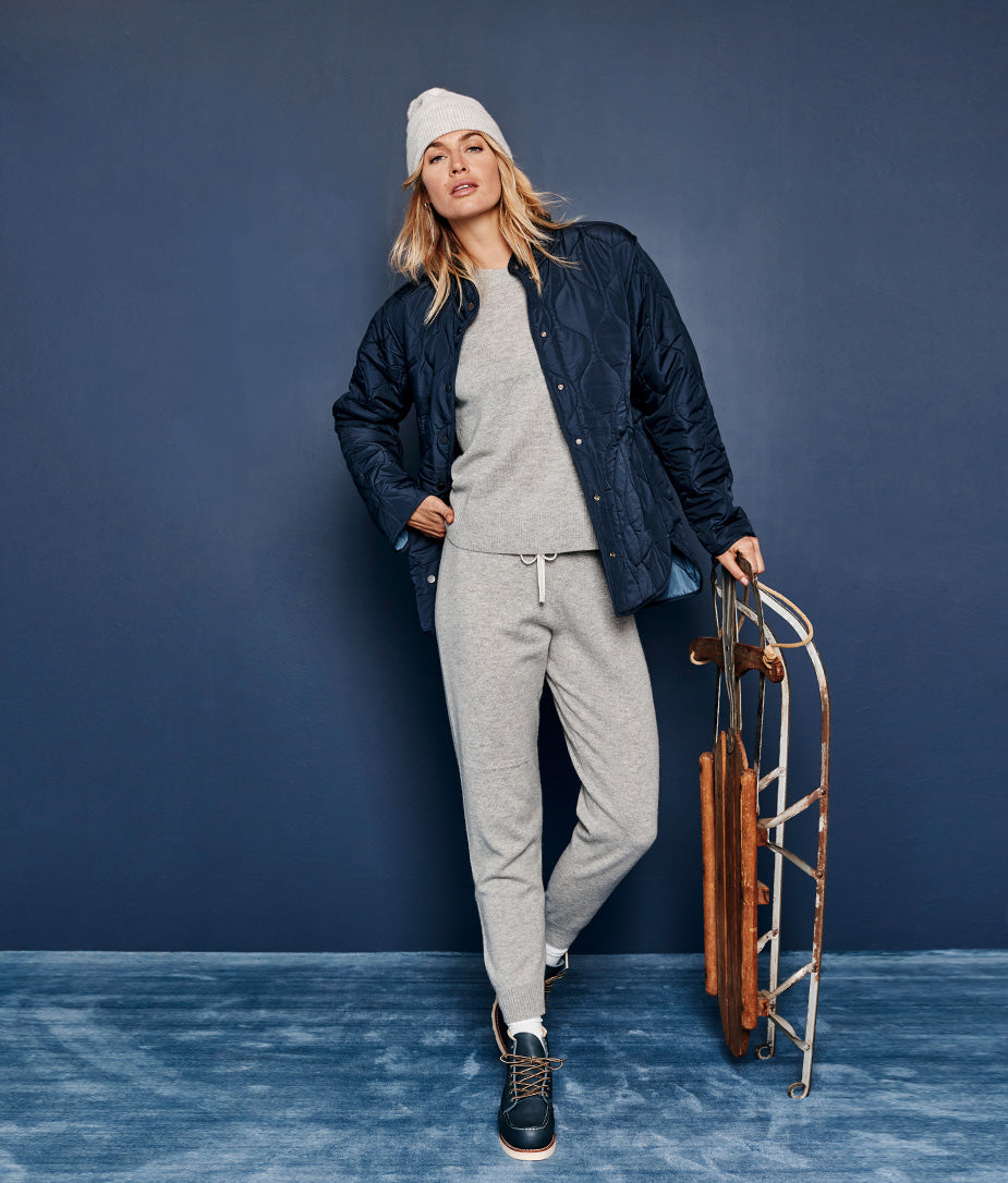 The Reversible Eco Quilted Jacket - Midnight & Slate
