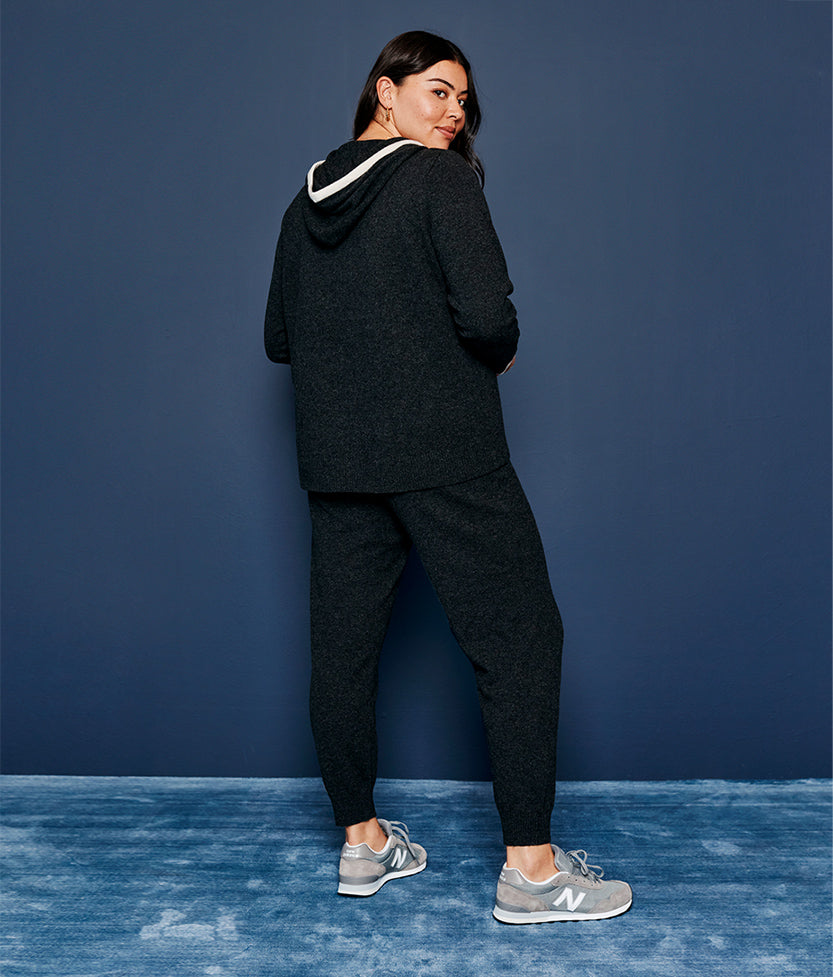 The Coziest Cashmere Blend Jogger - Charcoal