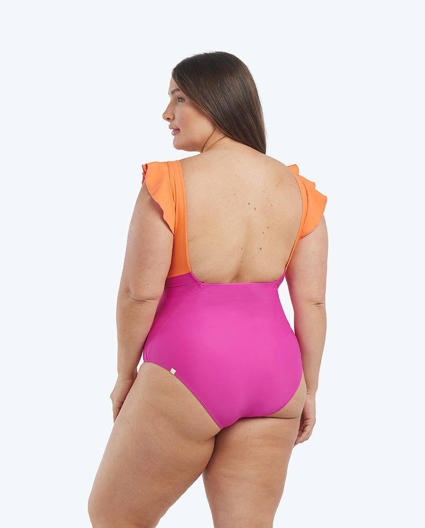 The Ruffle Backflip - Hibiscus & Tangerine