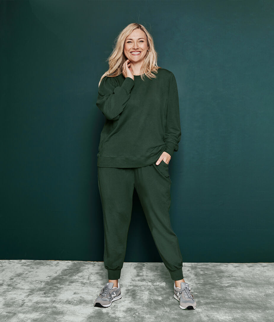 The Softest French Terry Puff Sleeve Pullover - Eden