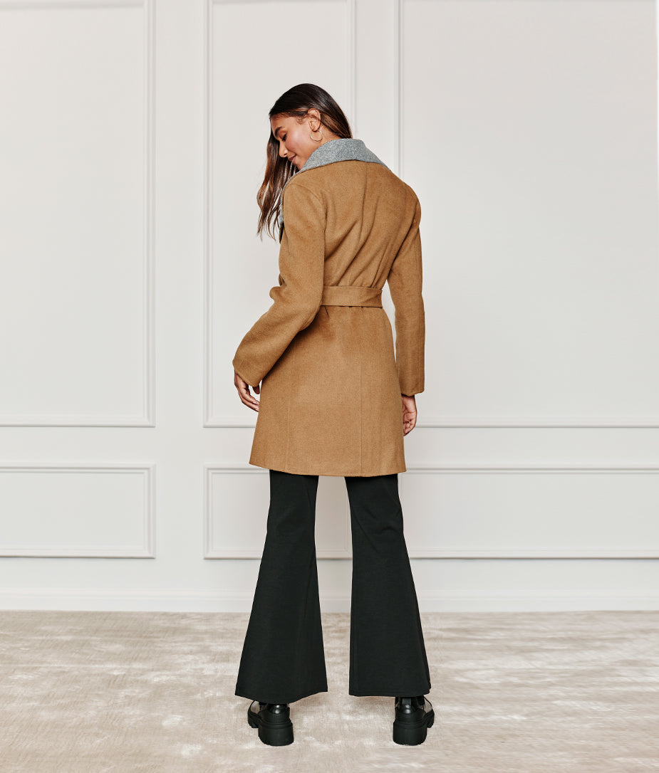 The Warmest Eco Wool Wrap Coat - Camel & Wolf