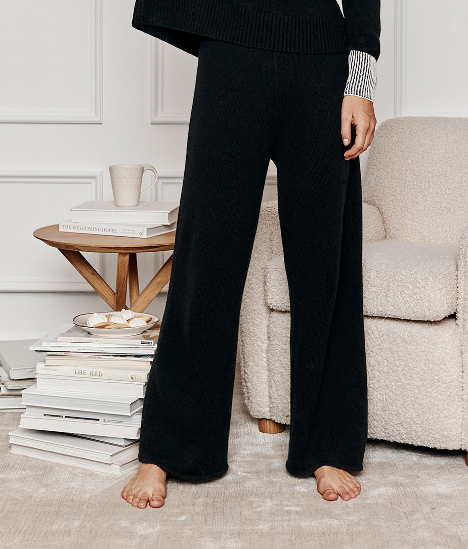 The Luxe Cashmere Blend Sweater Pant - Sea Urchin