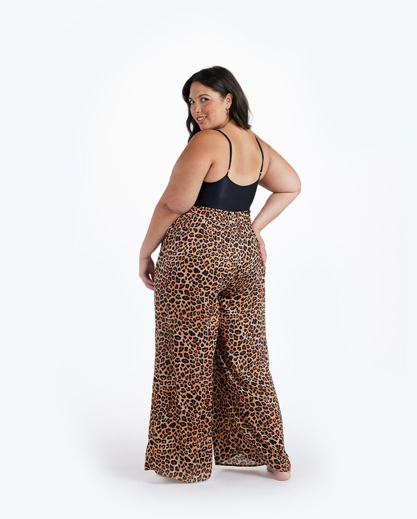 The Palazzo Pant With Ties - Leopard
