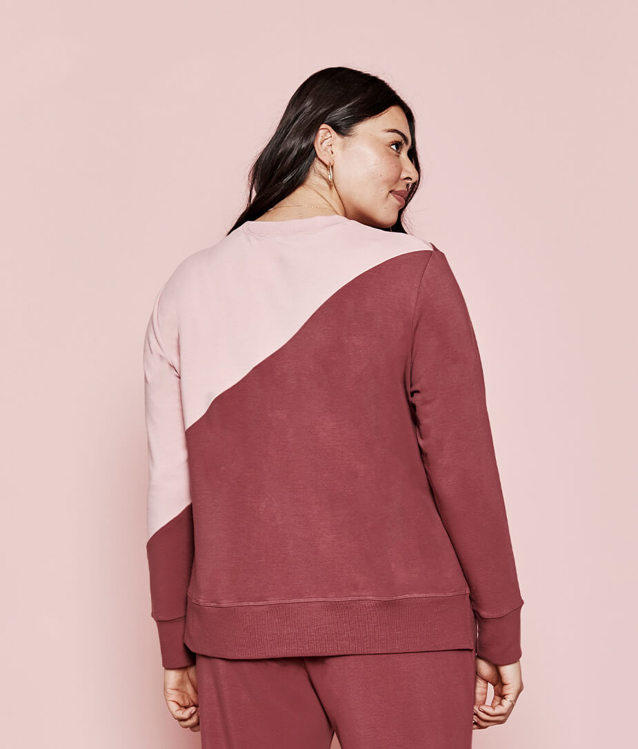 The Softest French Terry Pullover - Rosewood & Shell