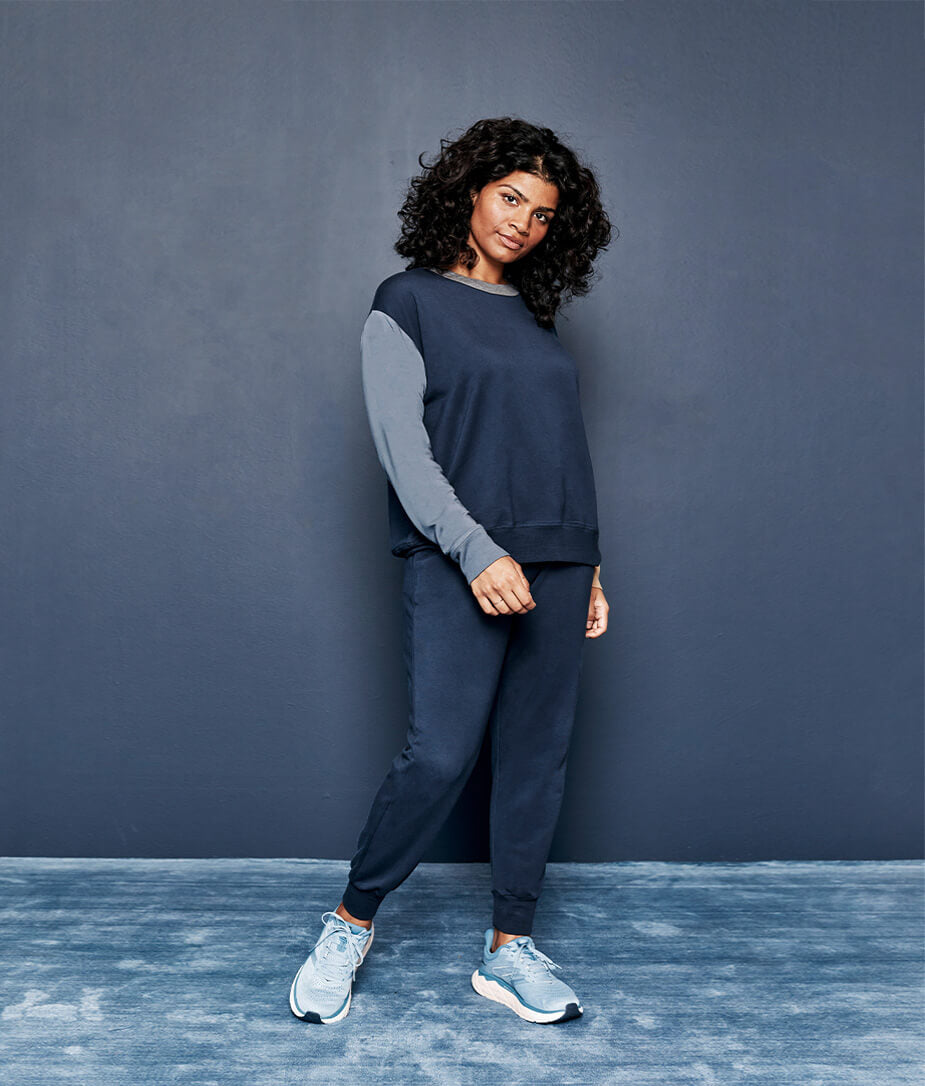 The Softest French Terry Relaxed Colorblock Crew - Main