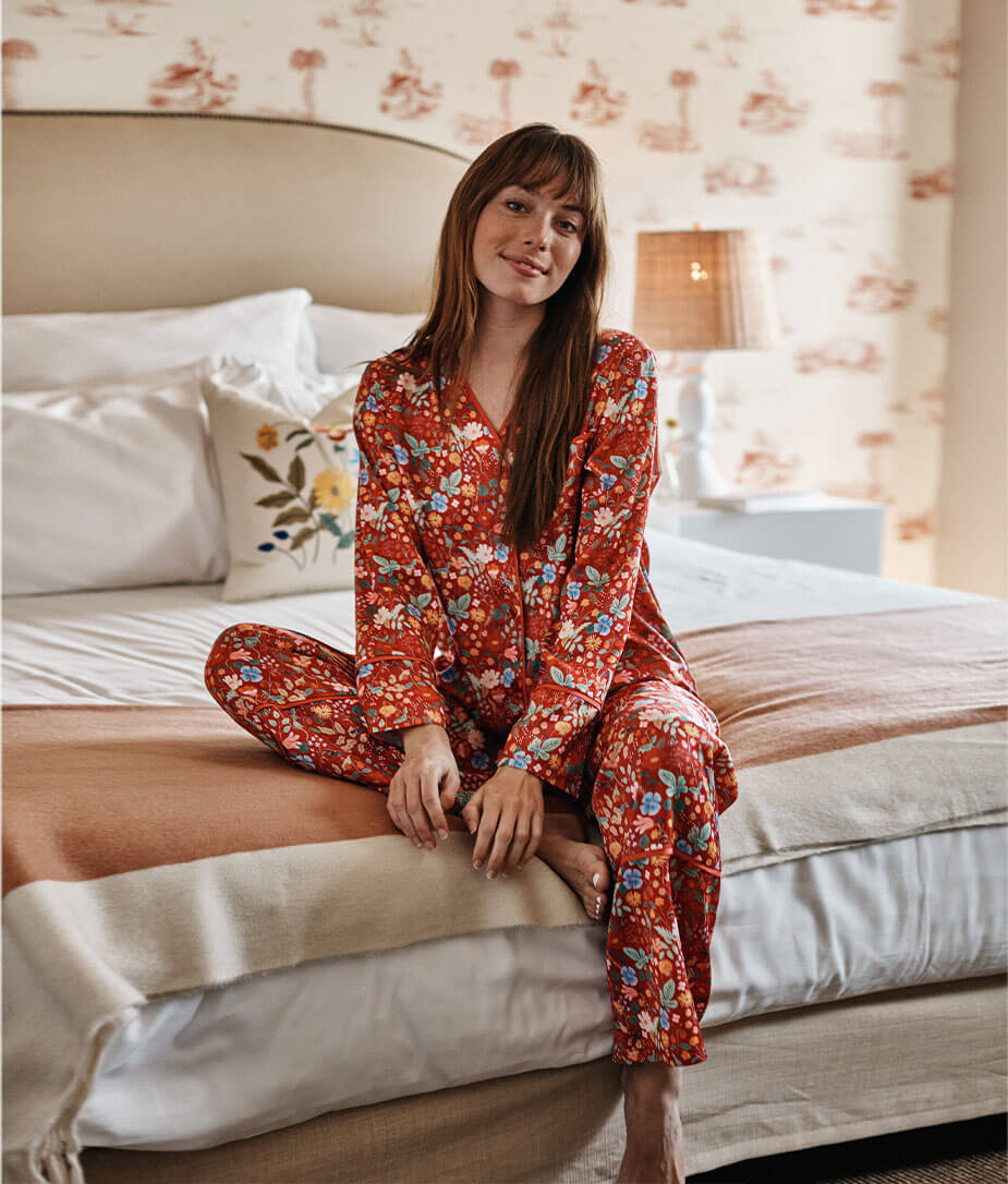 The Cloud 9 Silky PJ Set - Strawberry Fields