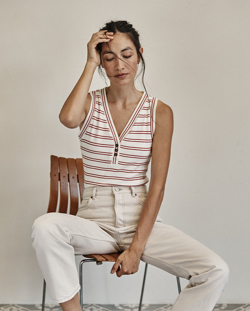 The Softest Ribbed Henley Tank - Main