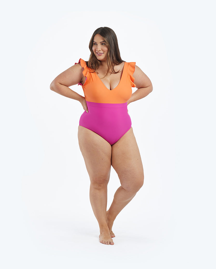 The Ruffle Backflip - Hibiscus & Tangerine