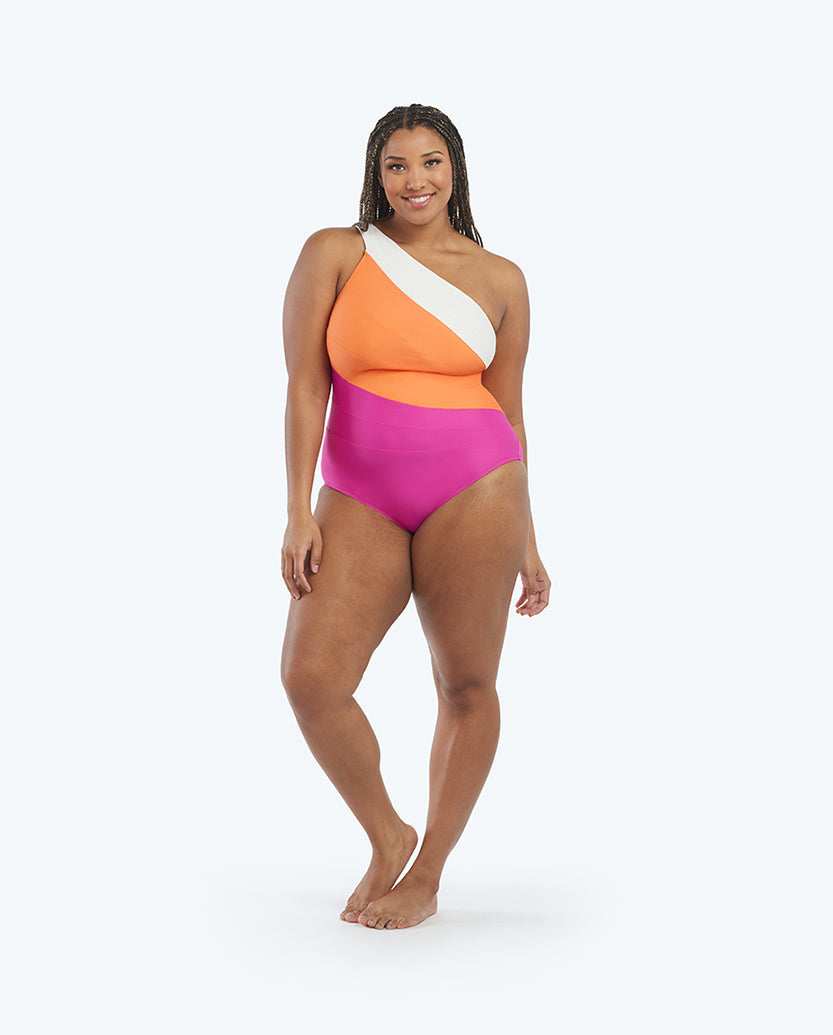 The Sidestroke - Hibiscus & Tangerine & White Sand