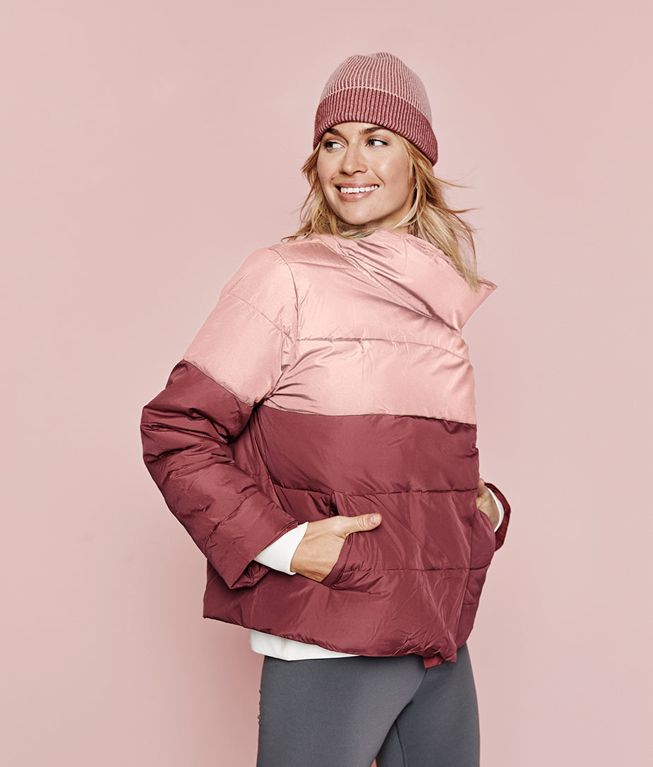 The Coziest Cashmere Blend Hat - Rosewood & Shell