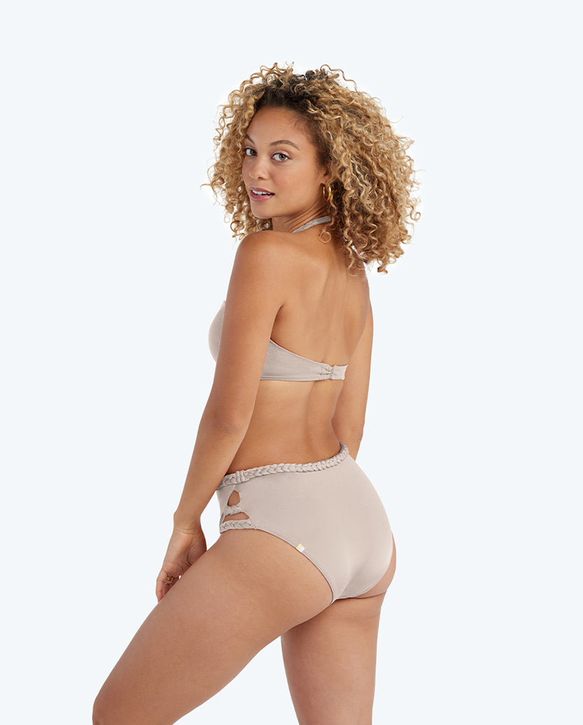 The Braided High Leg High Rise Bottom - Limestone