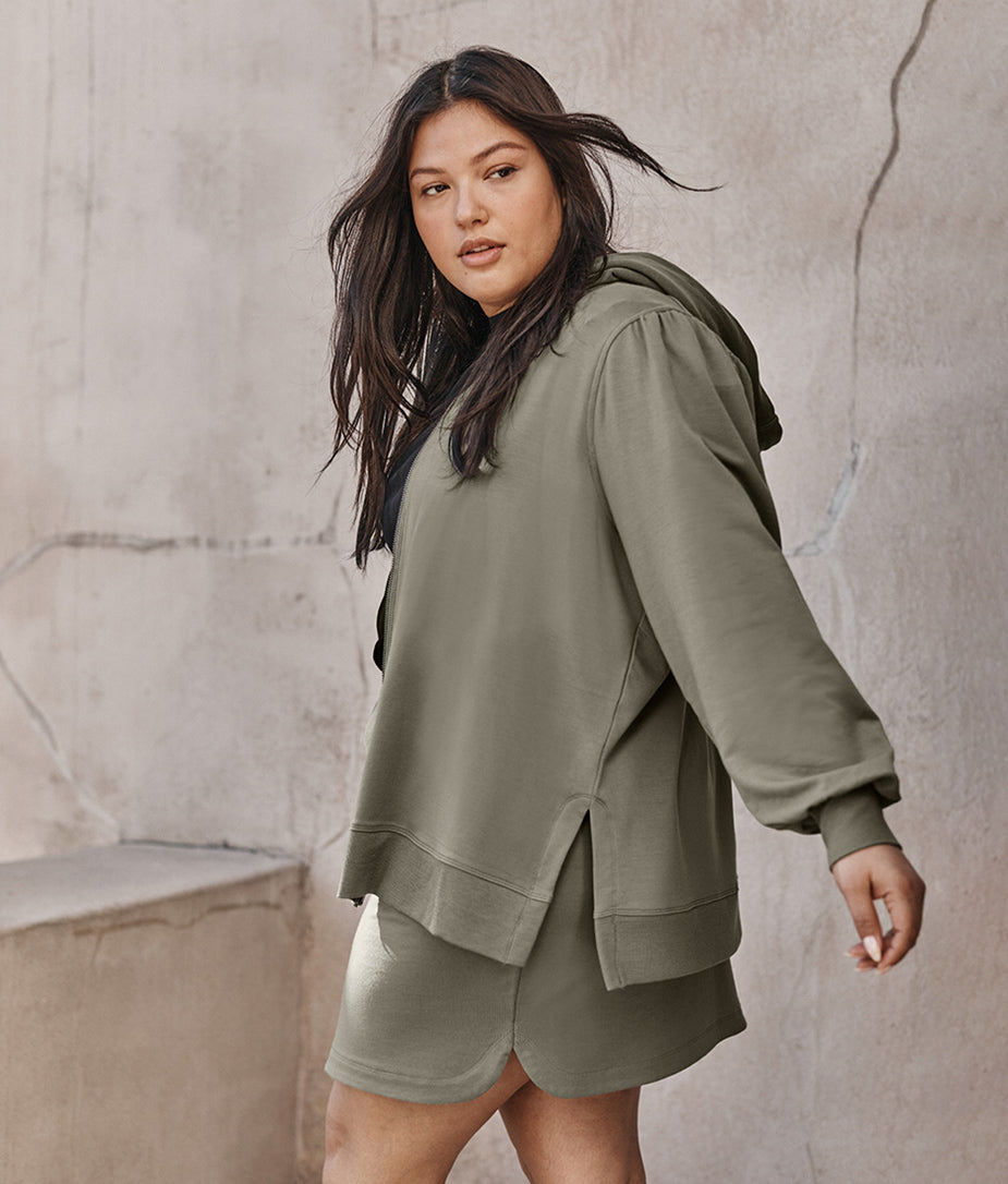 The Softest French Terry Pull-On Skirt - Agave