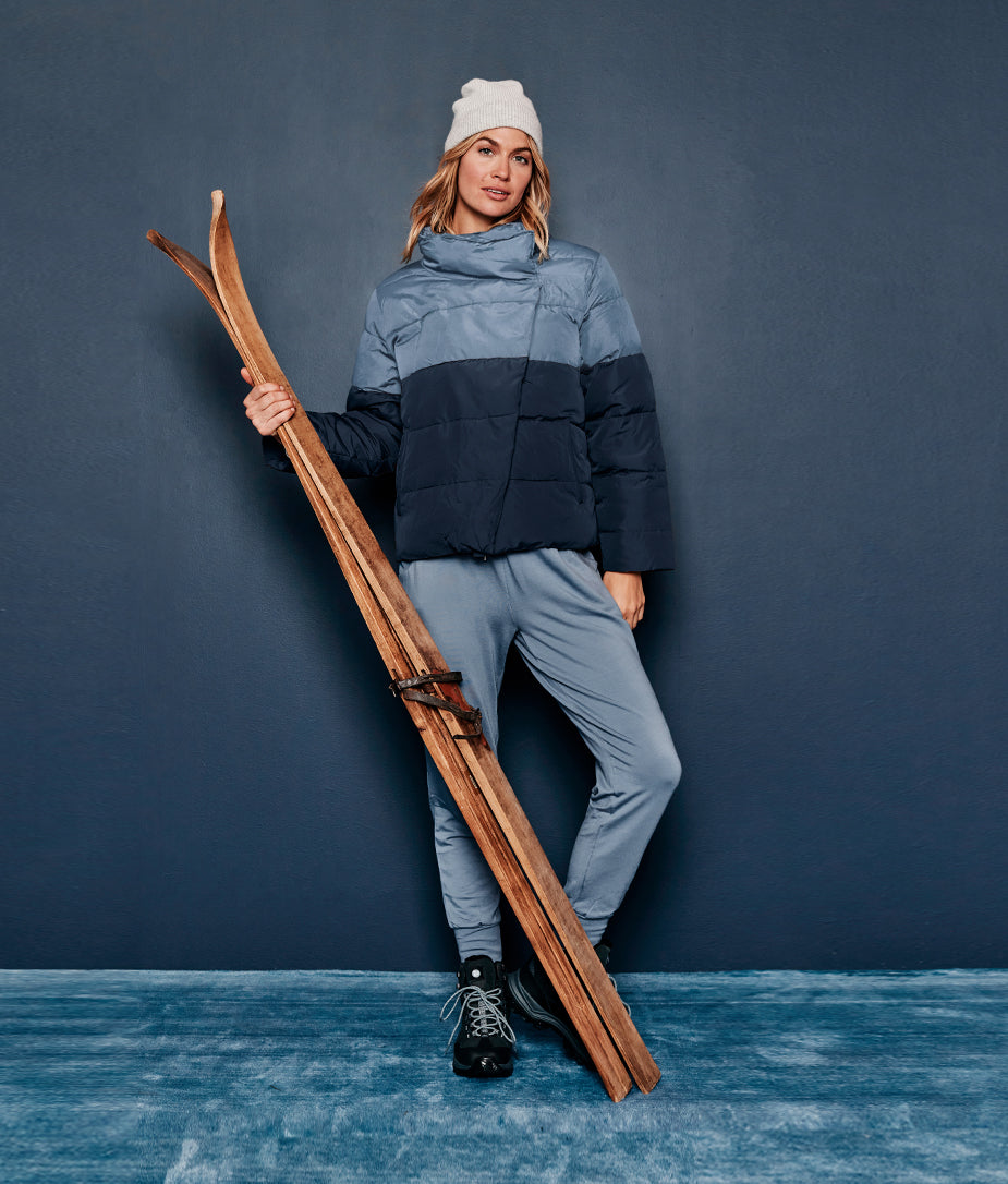 The Colorblock Eco Puffer Jacket - Midnight & Slate
