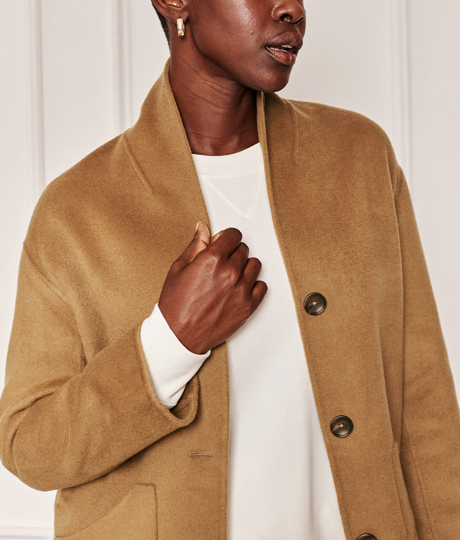 The Warmest Eco Wool Cocoon Coat - Camel