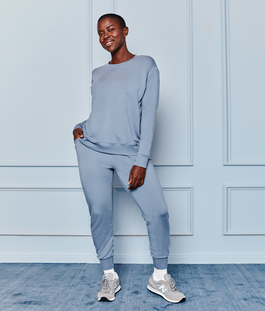 The Softest French Terry Relaxed Crew - Slate