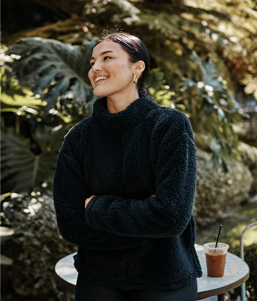 The Cozy High Pile Eco Fleece Pullover - Sea Urchin