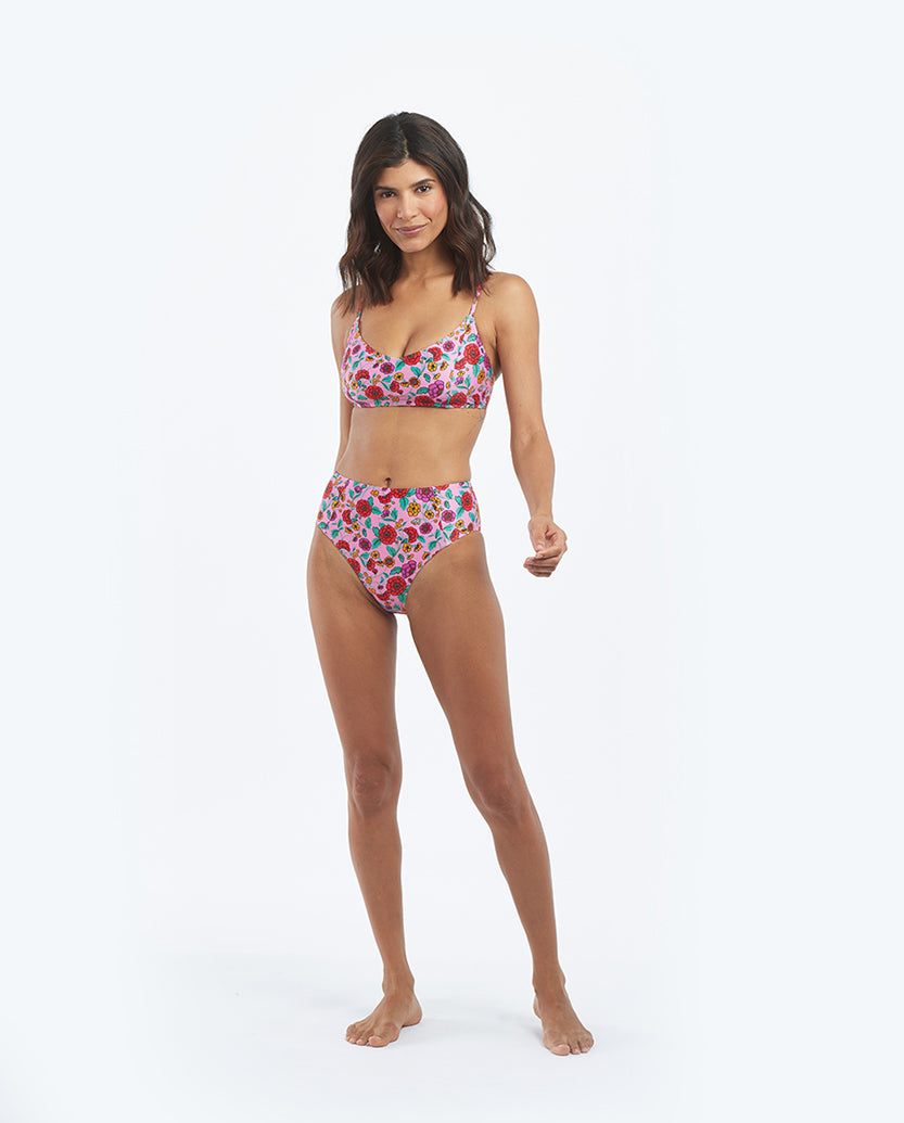 The Seamed High Leg High Rise Bottom - Morning Bloom