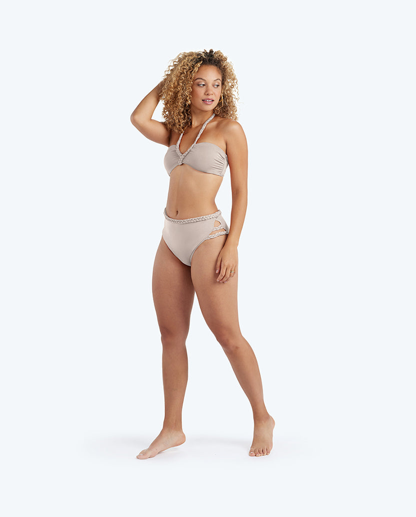 The Braided Bandeau Bikini Top - Limestone