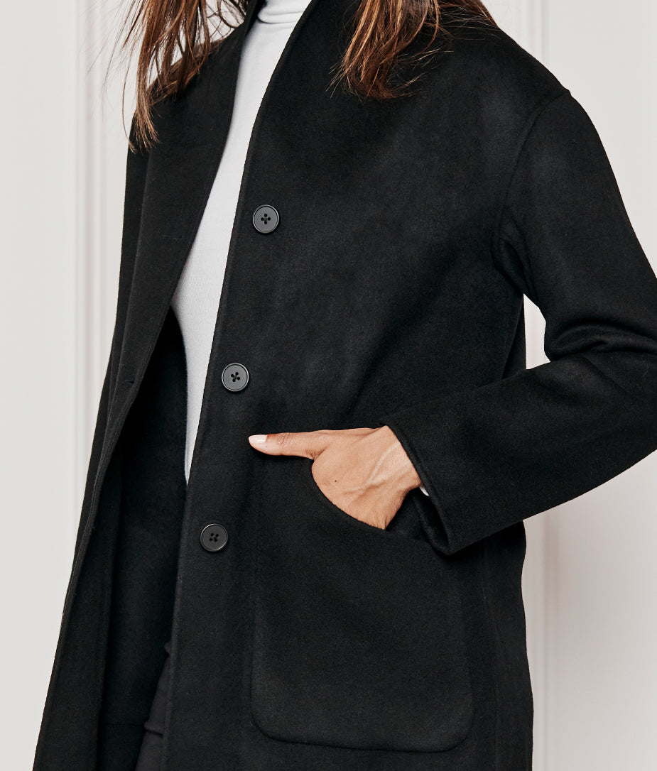 The Warmest Eco Wool Cocoon Coat - Sea Urchin