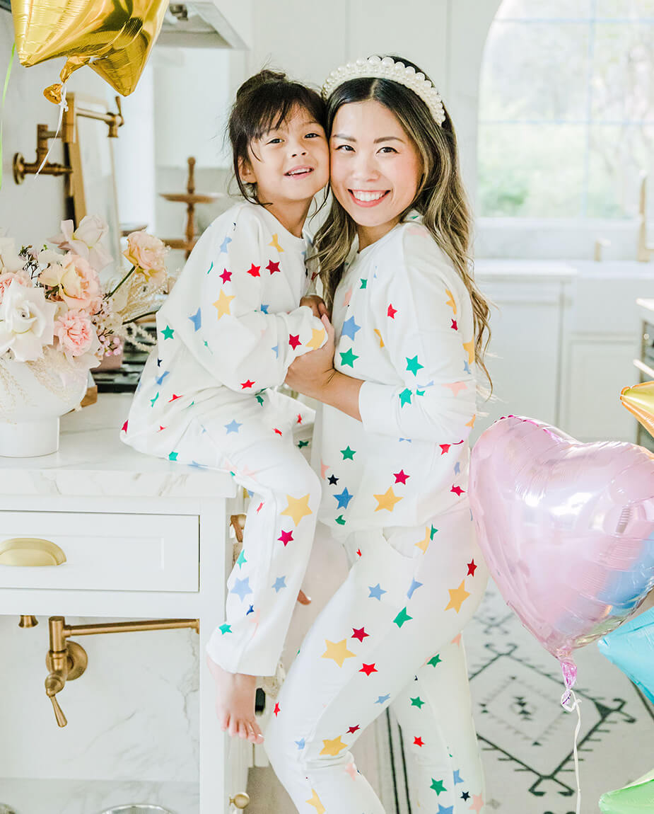 The Toddlers' Softest French Terry Set - Scatter Stars in White Sand