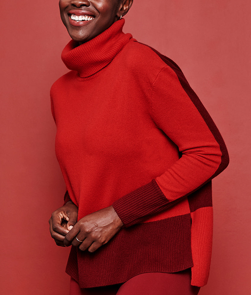 The Coziest Cashmere Blend Turtleneck - Pinot & Lava