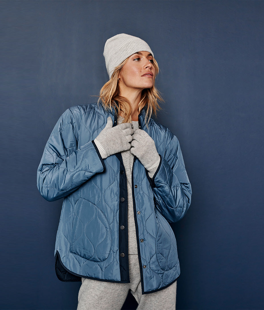 The Reversible Eco Quilted Jacket - Midnight & Slate
