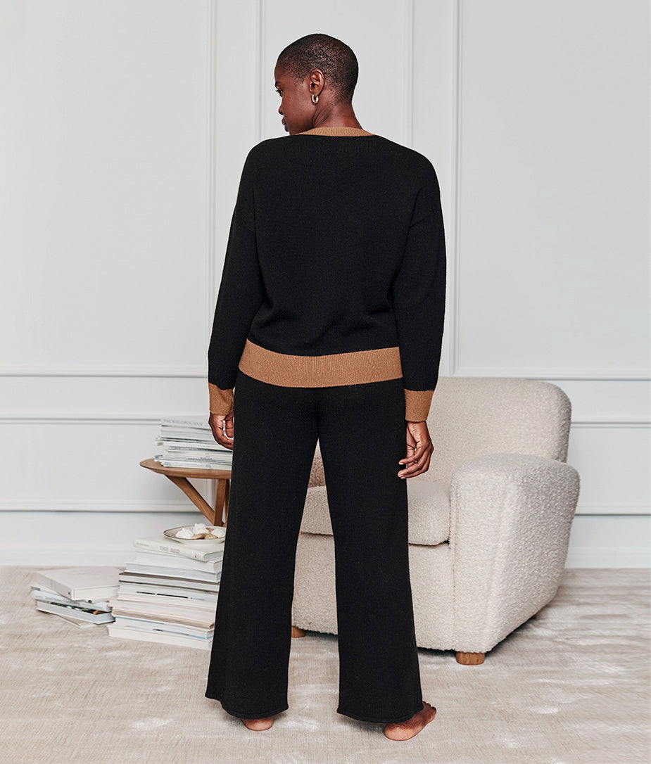 The Luxe Cashmere Blend Sweater Pant - Sea Urchin